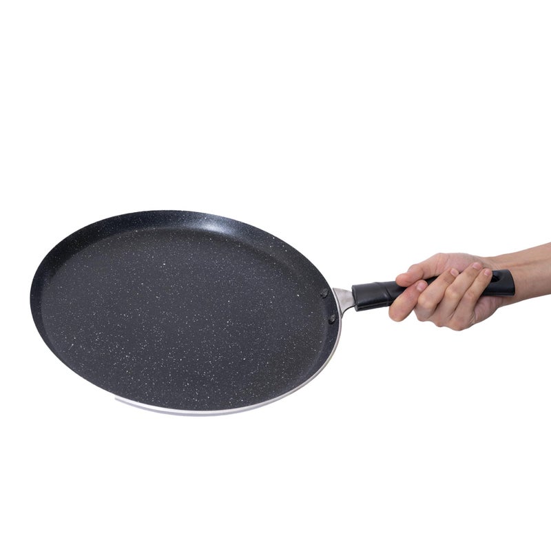 Zen Dosa Tawa | Black | 29 CM | Non-Stick | 2.6 Thik | Gas Flame Base | Dishwasher Safe | 2-Layer Metallic Finish  - Image 1