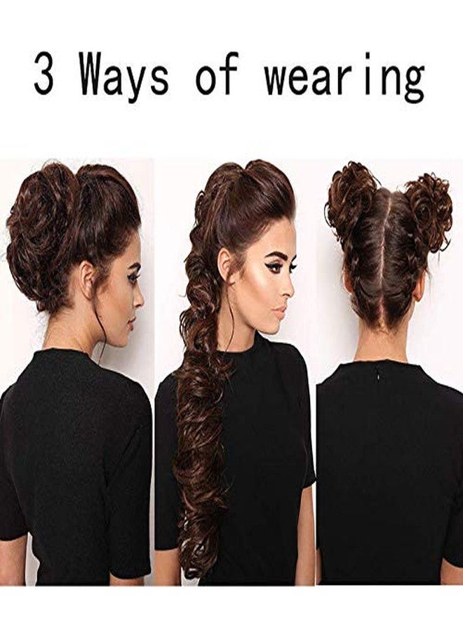 Samyak Black Synthetic frill Funky messy party hair bride bun for ponytail and juda bun maker istant hairstyle for party, wedding, functions, Pack of 1, - Image 2