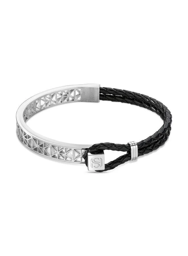 Saint Honore Paris Champ De Mars Braided Leather Bracelet for Men