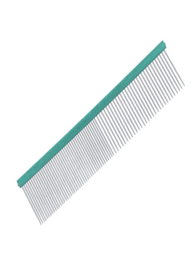 VINGVO Greyhound Comb For Dogs, Metal Dog Comb Dog Combs with Rounded Ends Dog Comb Cat Comb For Removing and Knots Grooming Tool For Long Short Haired Dog (Green 13cm/5.1in) - Image 1