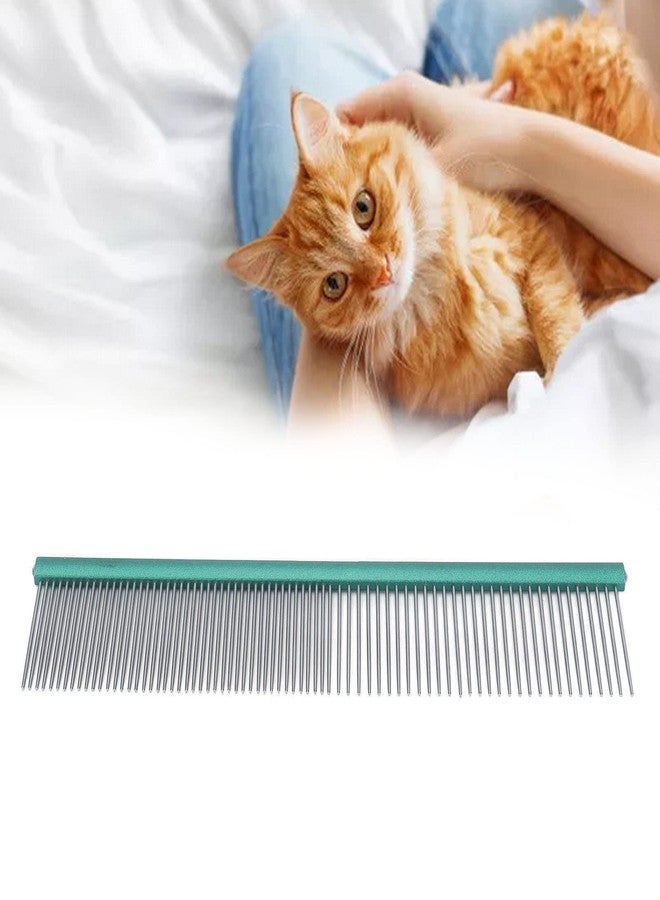 VINGVO Greyhound Comb For Dogs, Metal Dog Comb Dog Combs with Rounded Ends Dog Comb Cat Comb For Removing and Knots Grooming Tool For Long Short Haired Dog (Green 13cm/5.1in) - Image 3