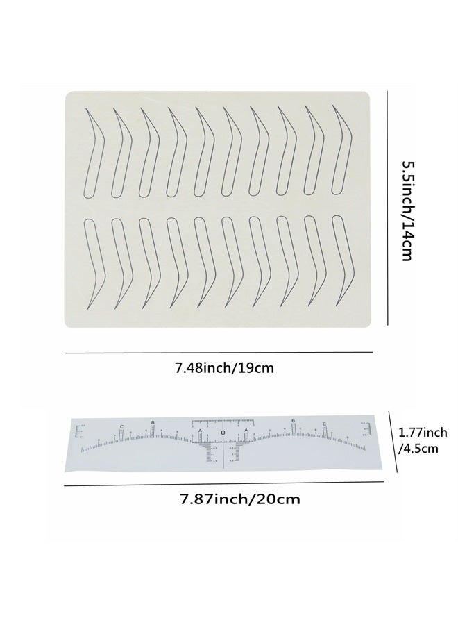 KingWei 6 Pieces Eyebrow Skin Latex Microblading Practice Skin Practice Sheet with 4pcs Eyebrow Ruler No Ink Needed Practice Skin Double Sided Practice Skin - Image 1