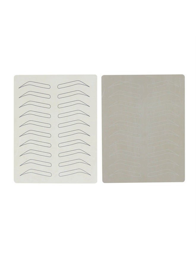 KingWei 6 Pieces Eyebrow Skin Latex Microblading Practice Skin Practice Sheet with 4pcs Eyebrow Ruler No Ink Needed Practice Skin Double Sided Practice Skin - Image 2