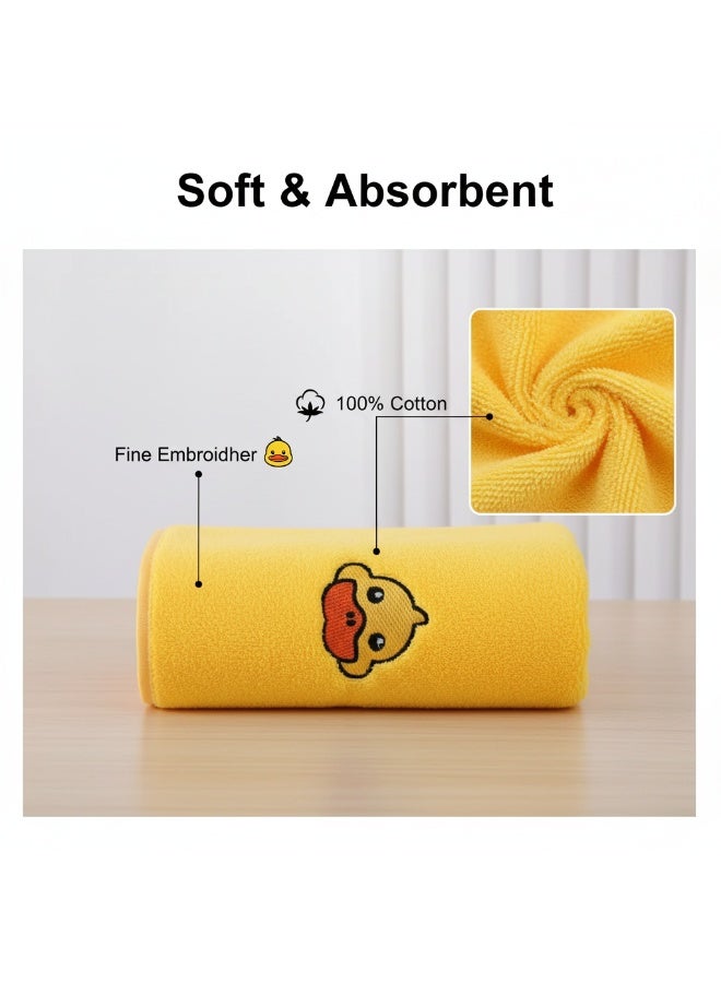 الأزرق جي دبليو 3 عبوات مناشف يد مطاطية ساحلية للحمام من القطن المطرز بنسبة 100% مناشف حمام قطنية مطرزة 13.78 × 29.53 بوصة مناشف يد شاطئية ناعمة ماصة (أصفر، بط) - Image 4