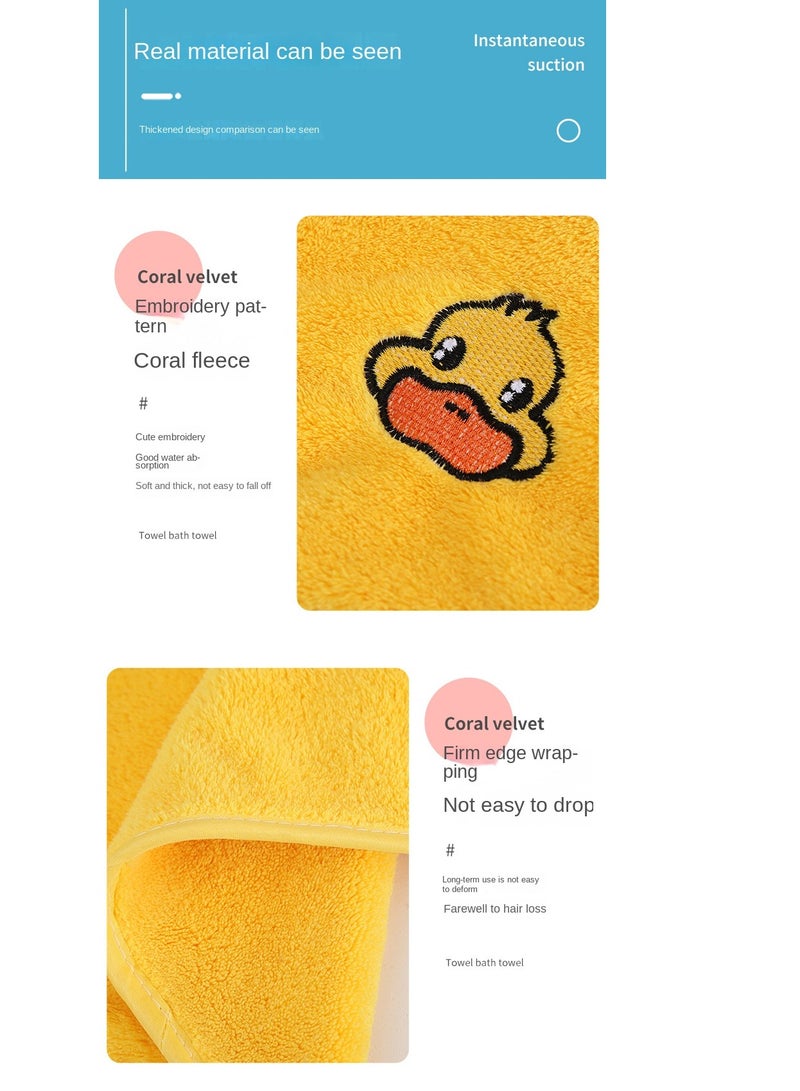 Bluejw 3 Pack Rubber Ducky Coastal Hand Towels for Bathroom 100% Cotton Embroidered Bathroom Towels 13.78 x 29.53 Inch Beach Hand Towels Soft Absorbent Cotton Towel (Yellow, Duck) - Image 3