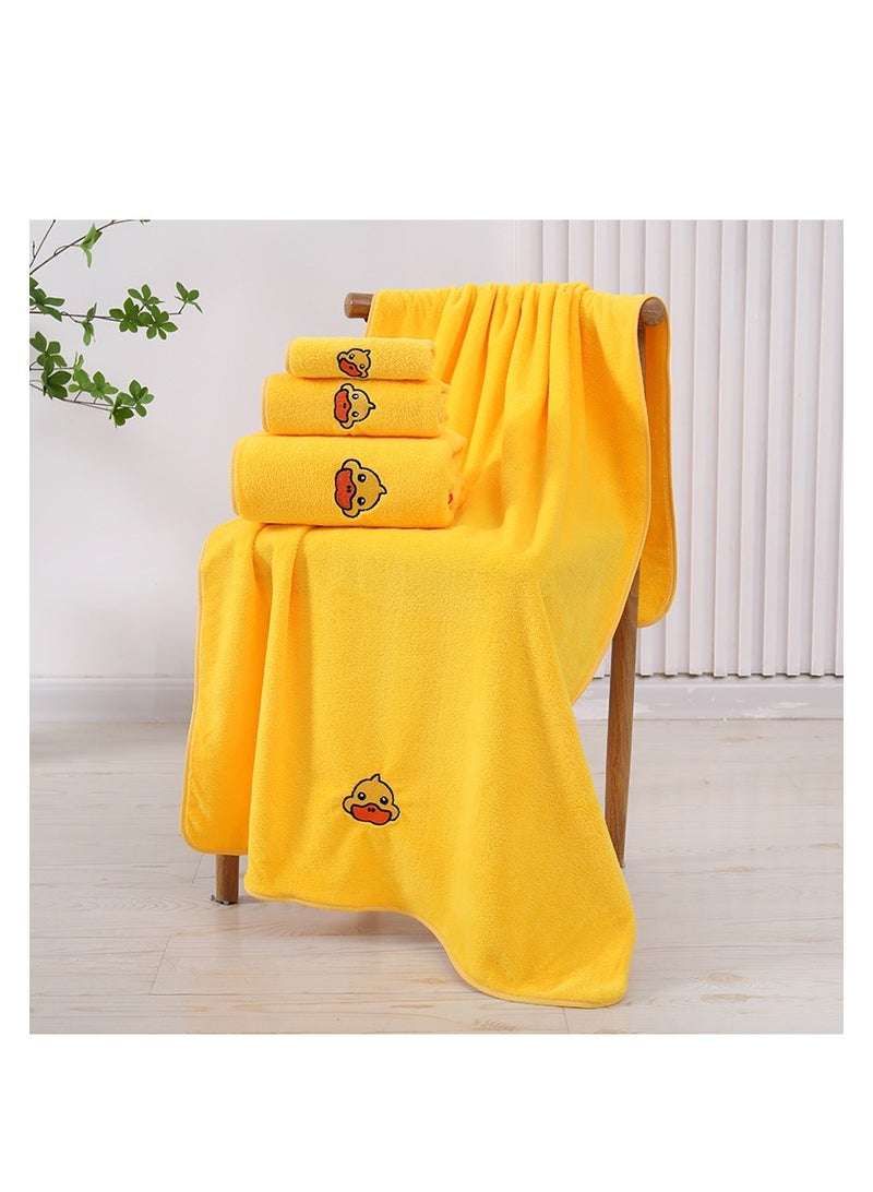 Bluejw 3 Pack Rubber Ducky Coastal Hand Towels for Bathroom 100% Cotton Embroidered Bathroom Towels 13.78 x 29.53 Inch Beach Hand Towels Soft Absorbent Cotton Towel (Yellow, Duck) - Image 5