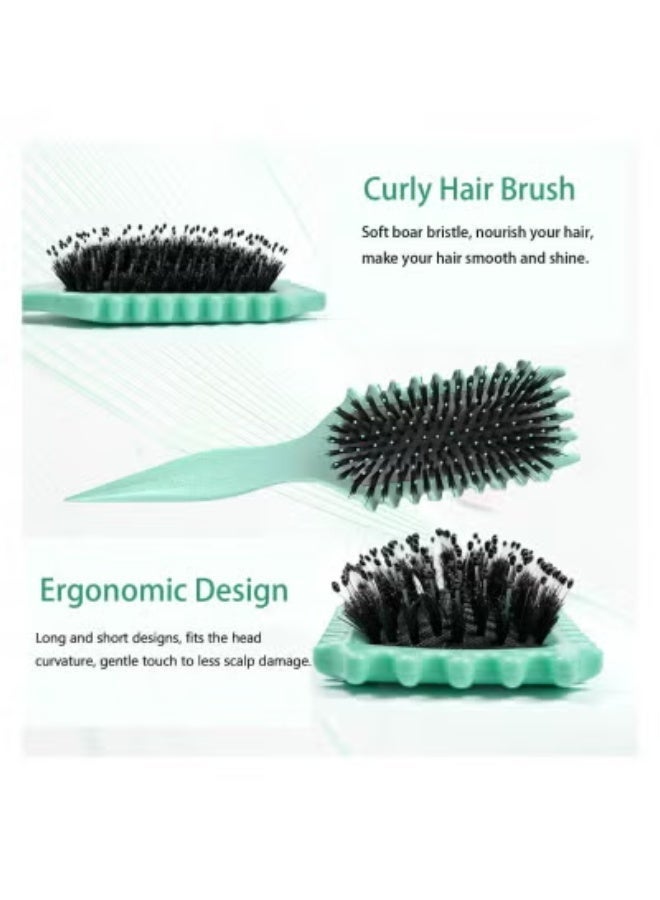 3-in-1 Curl Defining & Styling Brush - Reduces Pulling & Separates Curls - Multicolor - Image 3