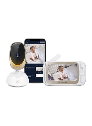 Motorola Baby Monitor VM85 - Indoor WiFi Video with Camera & Mood Light - HD 720p, Connects to Nursery App, 1000ft Range, 2-Way Audio, Remote Pan, Digital Tilt-Zoom, Temp, Lullabies, Night Vision - pzsku/Z3C4F27FF316940E029D7Z/45/_/1737031301/76e7502b-975b-45af-920d-33036d7f5a47