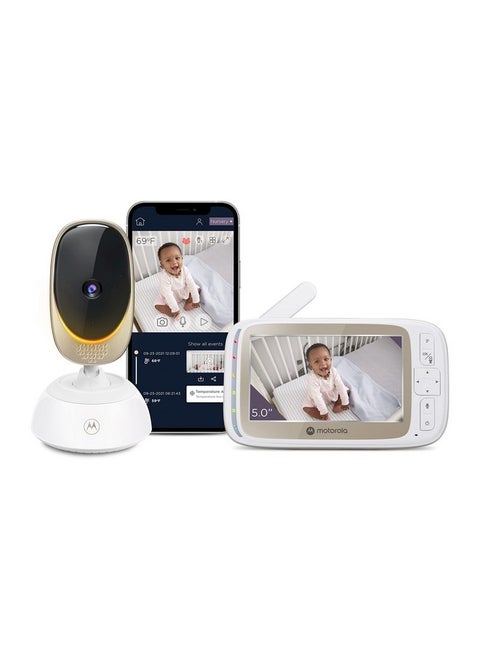 Motorola Baby Monitor VM85 - Indoor WiFi Video with Camera & Mood Light - HD 720p, Connects to Nursery App, 1000ft Range, 2-Way Audio, Remote Pan, Digital Tilt-Zoom, Temp, Lullabies, Night Vision