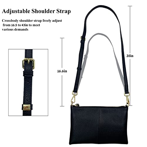 Beurlike Leather Wristlet Wallet Clutch Purses For Women Small Crossbody Phone Bags (Black) - Image 4
