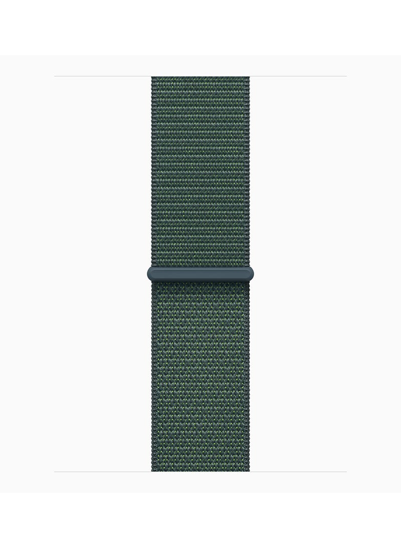 Apple Watch SE (2024) GPS 44mm Starlight Aluminium Case With Lake Green Sport Loop - Image 3