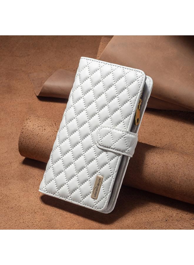 S-TOP Case For Samsung Galaxy S25 Ultra 5G Diamond Lattice Zipper Wallet Leather Flip Phone Case - Image 2
