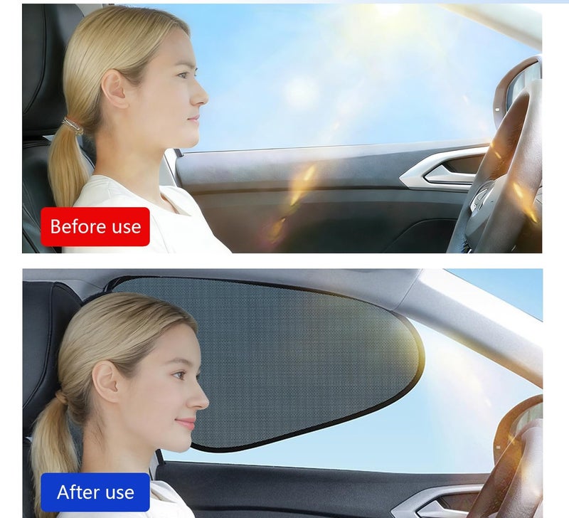 ECLux 2-Pack Car Window Shades | Mesh Static adsorption Side Window Anti-UV Sunshade Curtain | Universal Fit 99% Vehicles | Foldable Car Shades - Image 3