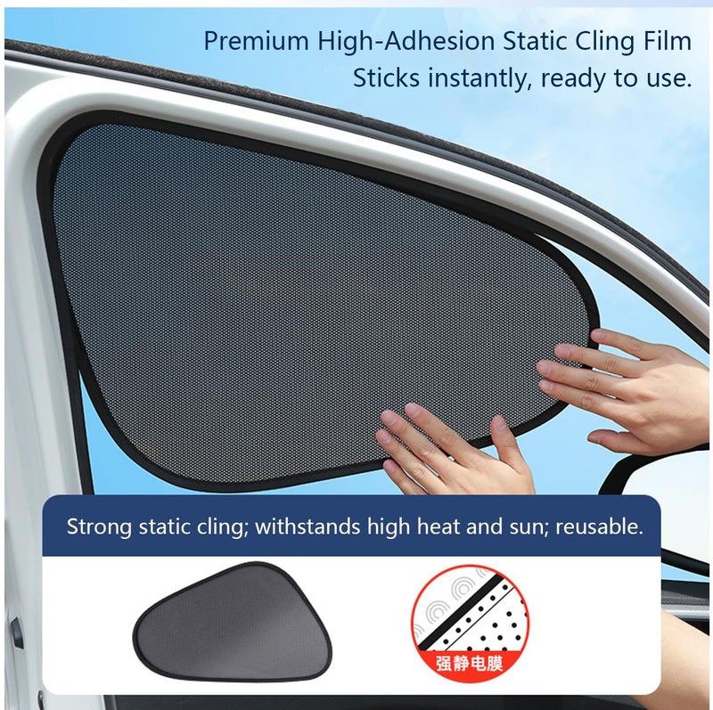 ECLux 2-Pack Car Window Shades | Mesh Static adsorption Side Window Anti-UV Sunshade Curtain | Universal Fit 99% Vehicles | Foldable Car Shades - Image 4