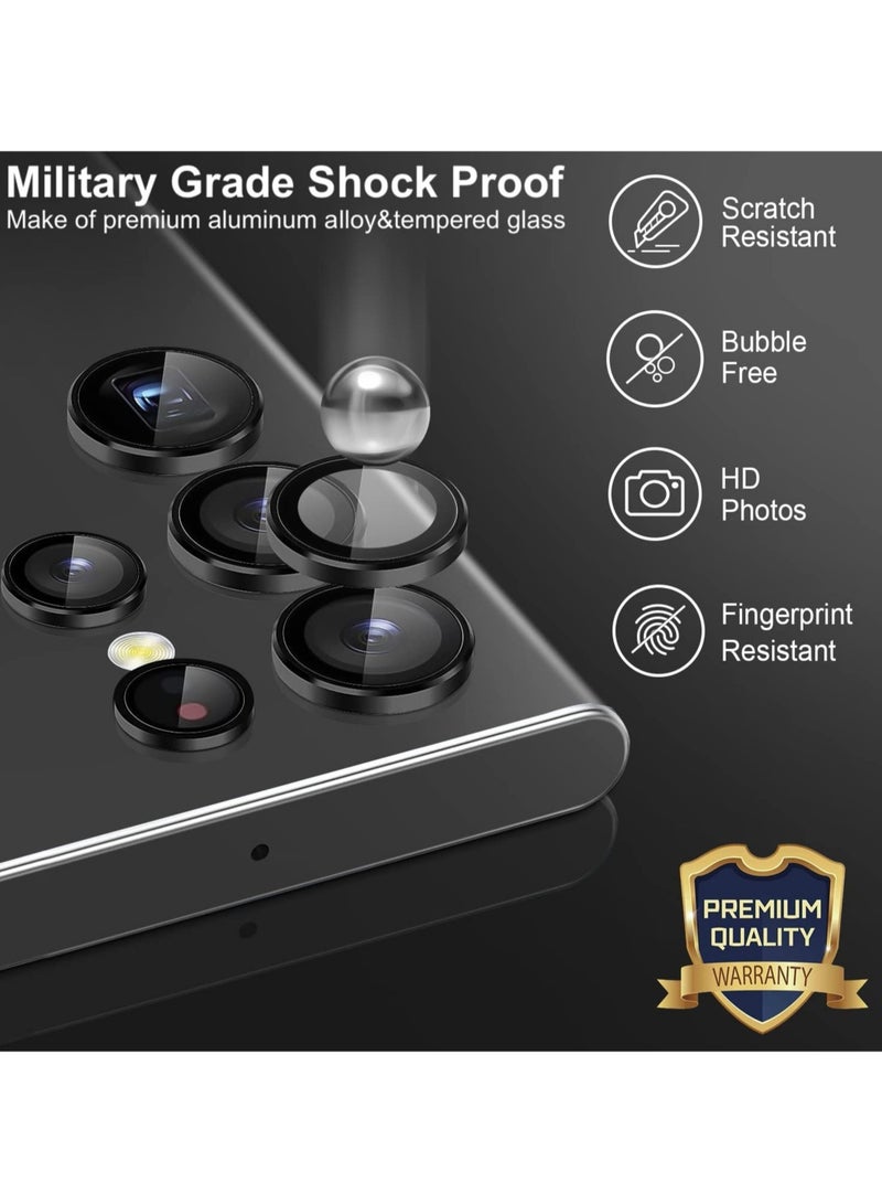 Samsung Galaxy S22 Ultra Camera Lens Protector: Ultra-Thin Tempered Glass with Scratch-Resistant Aluminum Edge (2022) - Image 3