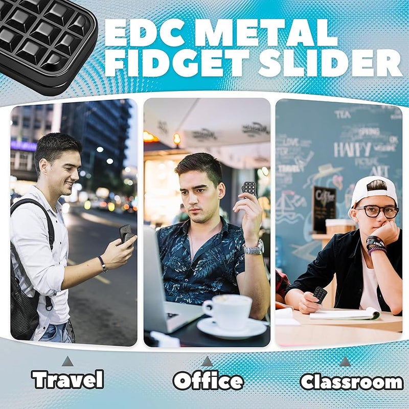 Chilvil Fidget Magnetic Slider Toy For Adults, Metal Cool Gadgets Gift For Teen Boys Men Stress Anxiety Relief EDC Office Desk Stim Toy Autism Autistic ADHD Airplane Travel Road Trip Figette Classroom For Kid - Image 4