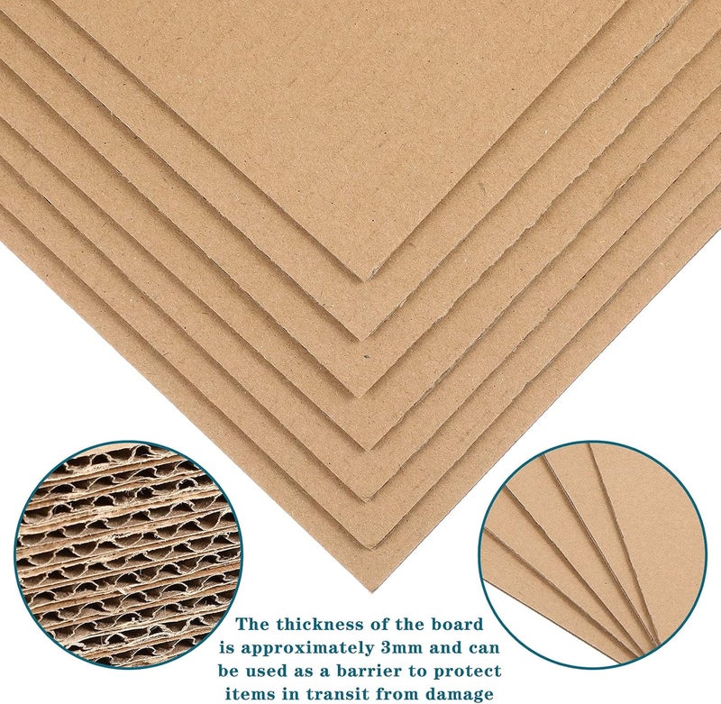 Zonon 50 Pack Brown Corrugated Cardboard Sheets for Art Projects, DIY Crafts Supplies - Flat Inserts, Squares, Separators (9 x 6 Inch) - Image 3