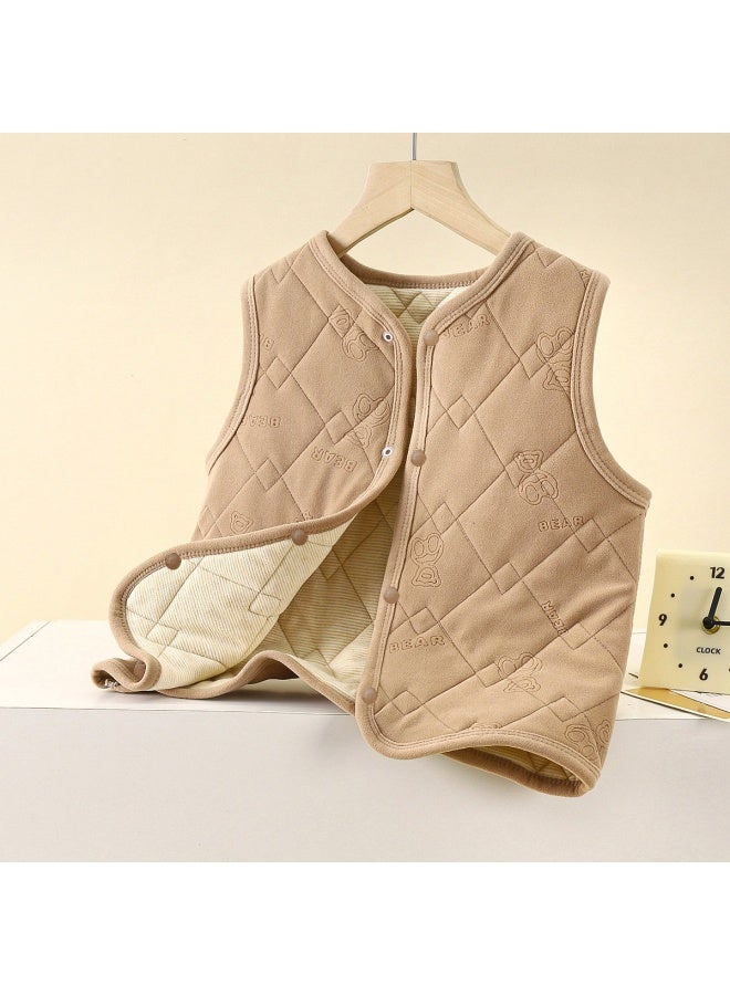 New Winter Cotton Mulberry Silk Thickened Outer Wearing Inner School Uniform Artifact Warm Suit Vest For Boys And Girls