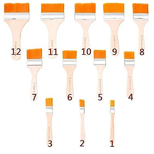 Xariya Artist Flat Brush for Kitchen, Water & Oil Colour Paint Brushes, Acrylic Paint Brush Set for Painting in Canvas (Set of 12) - Image 5