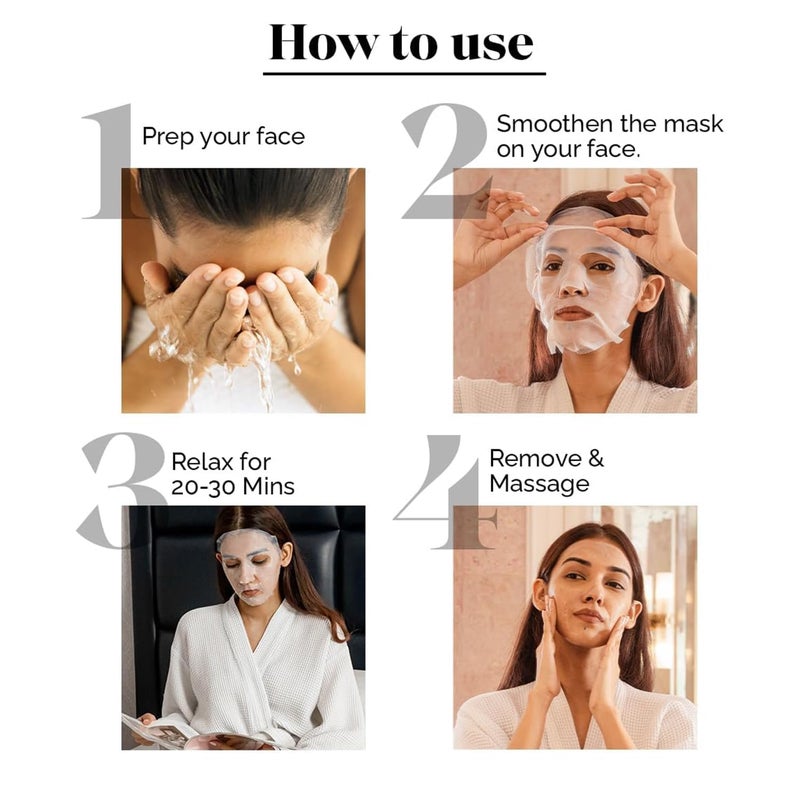 LuxaDerme LuxaDerme Detox Bio Cellulose Sheet Mask Detoxifies Firms Skin AntiPollution All skin types 100 Fermented Coconut Jelly Pack of 2  - Image 5