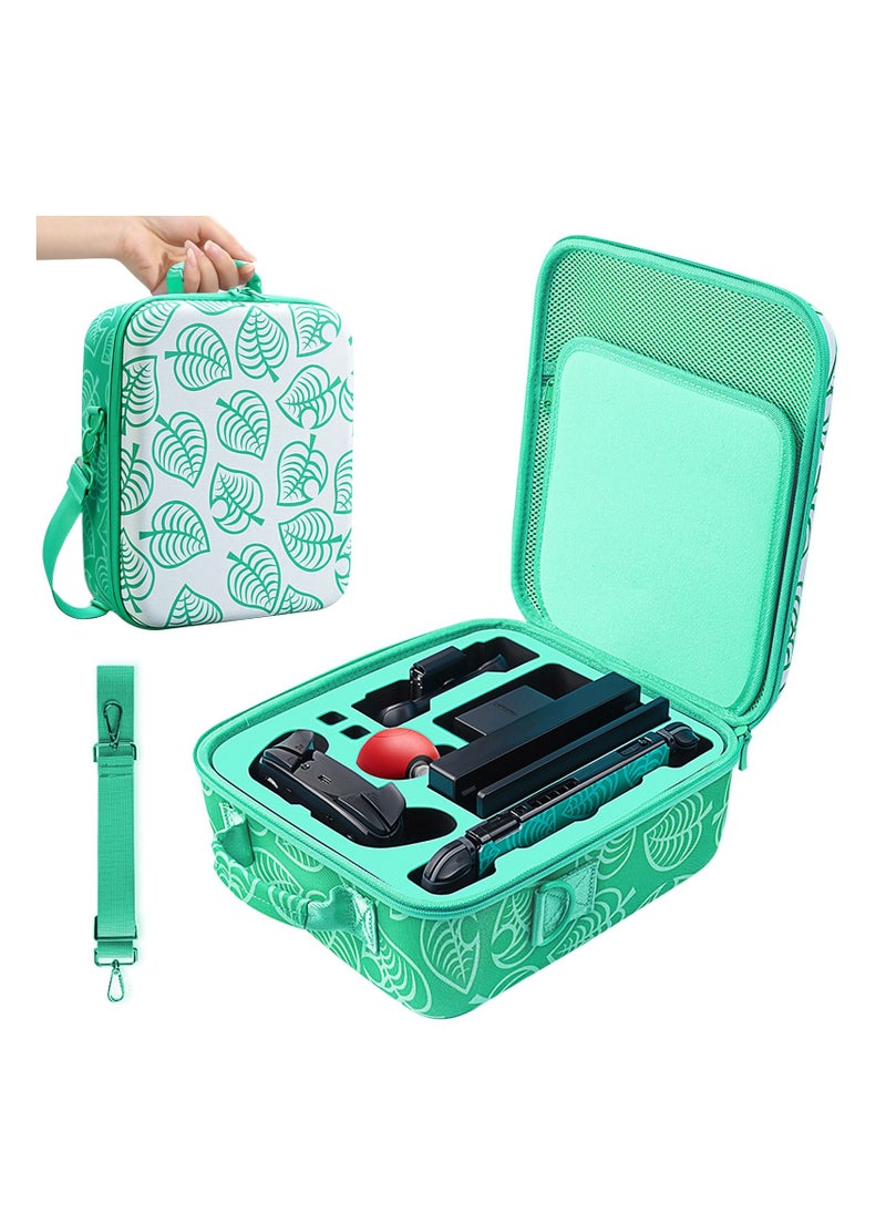 HoldPeak - Large Carrying Storage Case for Nintendo Switch, New Leaf Crossing Hard Shell Travel Cases Fits Complete Switch System Console - Image 1