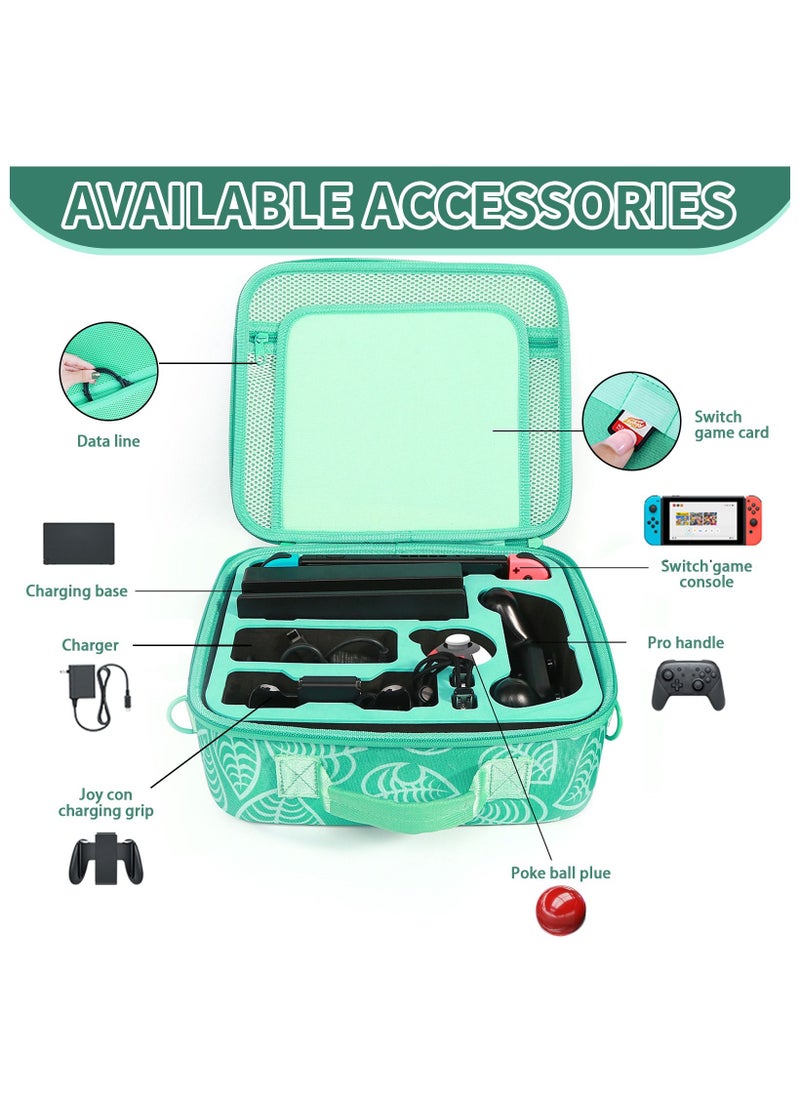 HoldPeak - Large Carrying Storage Case for Nintendo Switch, New Leaf Crossing Hard Shell Travel Cases Fits Complete Switch System Console - Image 1
