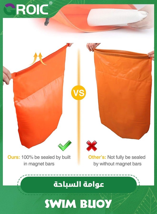 GROIC Swim Buoy, Swim Buoy Dry Bag, IPX7 Waterproof Touchscreen Swim Buoy, Swim Safety Float Storage Space & Adjustable Waist Belt for Open Water Swimmers Paddling Boating Kayaking Rafting Beach - Image 3