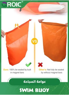 GROIC Swim Buoy, Swim Buoy Dry Bag, IPX7 Waterproof Touchscreen Swim Buoy, Swim Safety Float Storage Space & Adjustable Waist Belt for Open Water Swimmers Paddling Boating Kayaking Rafting Beach  - Image 3