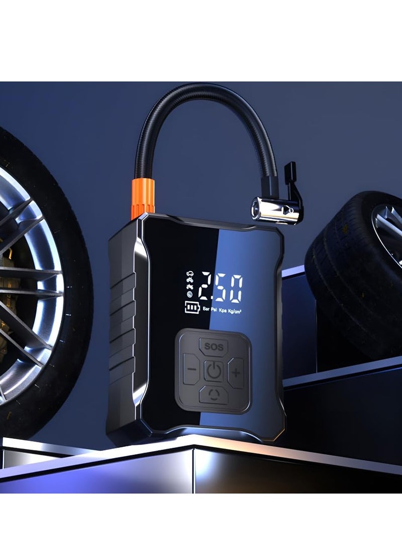 Angmei Tire Inflator Portable Air Compressor Twin-Turbo,Portable Air Pump For Car Tires High Power,Car Air Compressor Tire Inflator,Trucks, Bikes,Basketballs,Car Tire Air Pump & Emergency Mobile Power  - Image 1