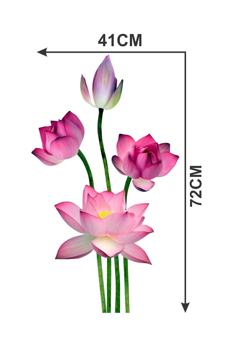 VCREATE DECOR Lotus Desing Door Sticker & Decal (PVC Vinyl,Size- 58 Cm X 43 Cm)-Self-Adhesive - Image 3