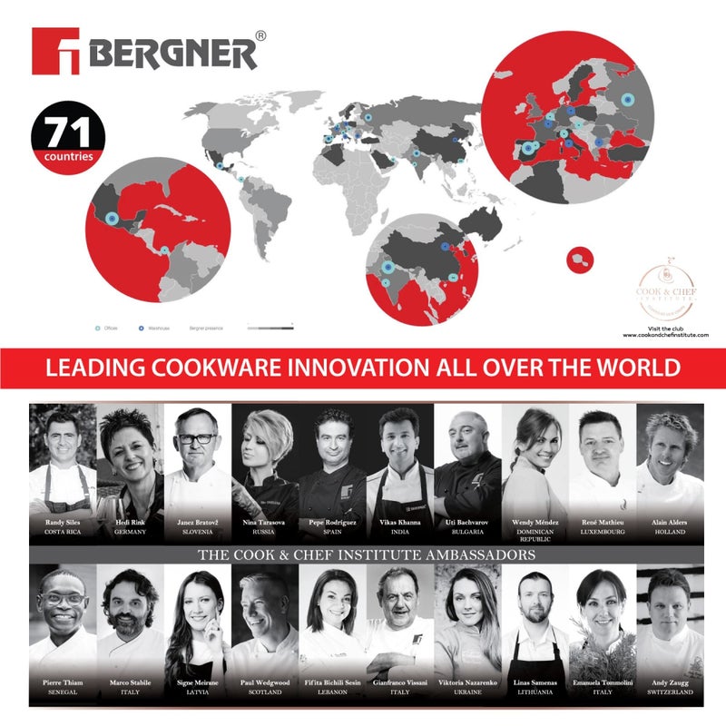 BERGNER طقم برغنر إيتيرنيتي من الفولاذ المقاوم للصدأ مع قابلية للتوافق مع الحث (2.85 لتر، فضي) - Image 4