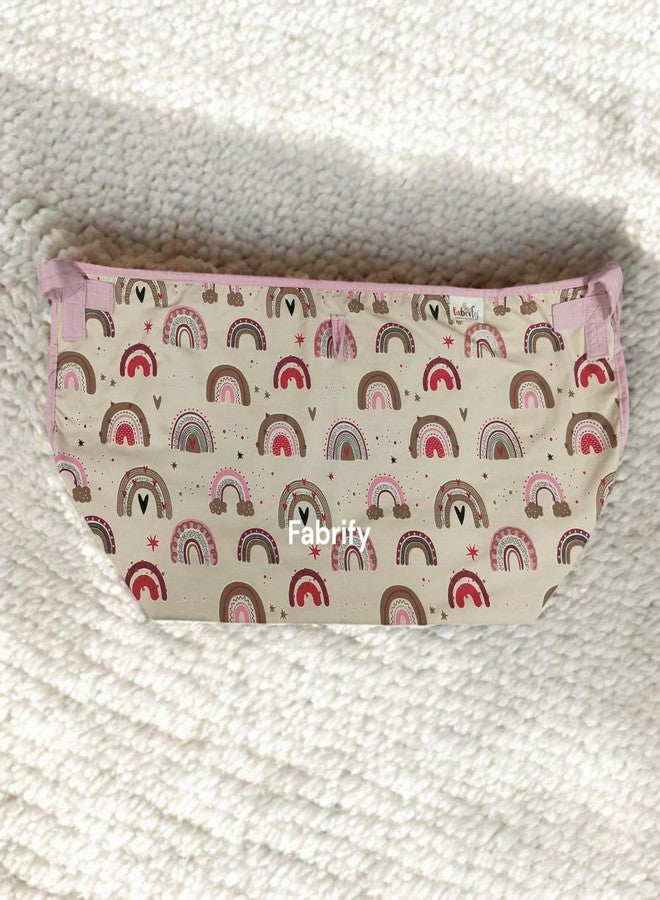 Fabrify Baby Hammock Ghodiyu/Khoyu Soft Cotton Cloth Swing Cradle Safety with Mosquito Net Cover with Zipper (Pink) - Image 1