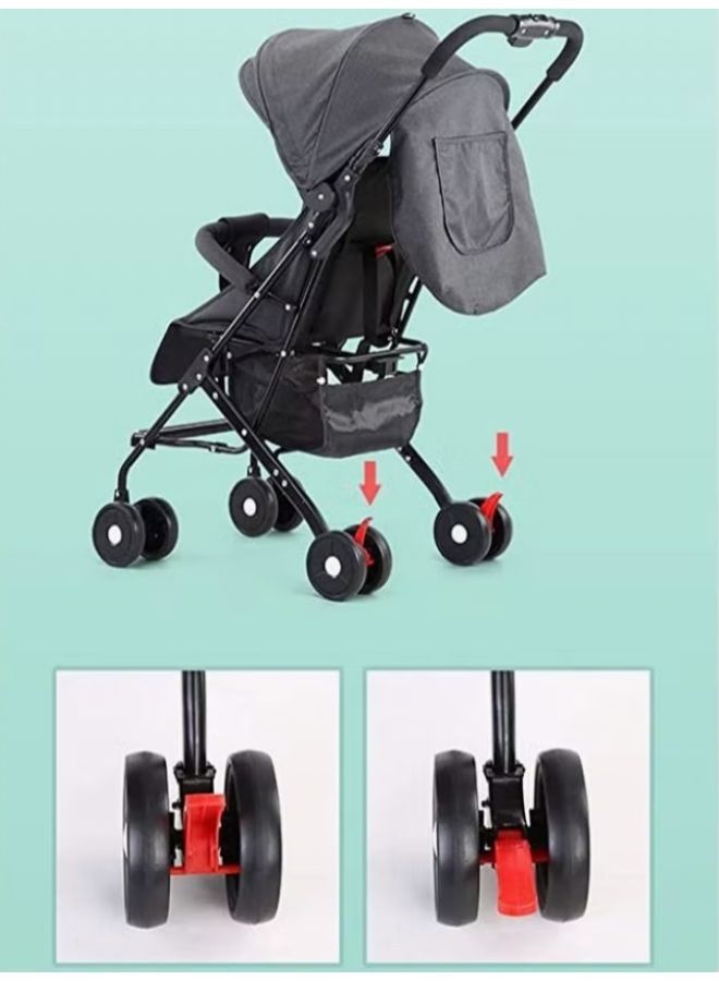 عربة أطفال خفيفة الوزن سهلة الطي وعجلات ناعمة عربة أطفال محمولة خفيفة الوزن / قابلة للطي صغيرة الحجم / مقصورة سفر (مناسبة للسفر الجوي) عربة أطفال / عربة أطفال / كرسي دفع - Image 4