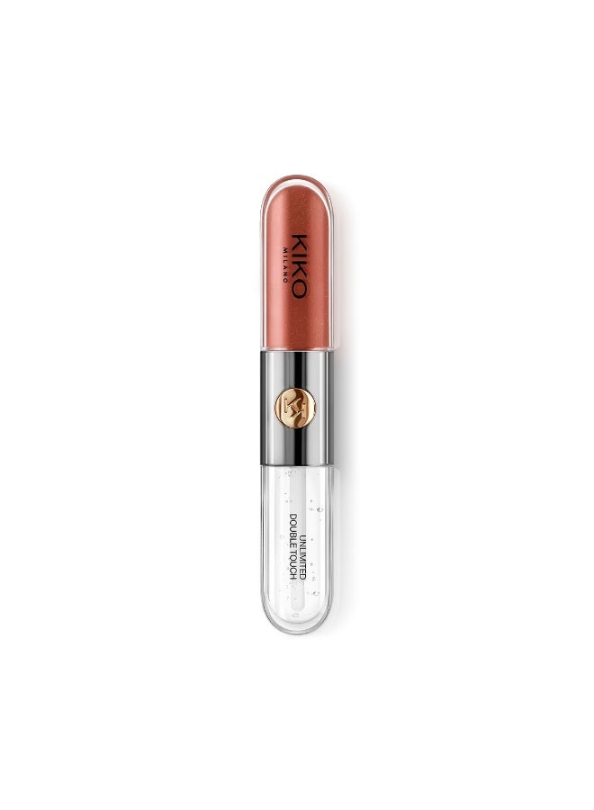 KIKO Milano Unlimited Double Touch 126 Rosy Nude Two-Step Liquid Lipstick with Clear Gloss, Quick-Drying and Smudge-Resistant, 6 ml - Image 3