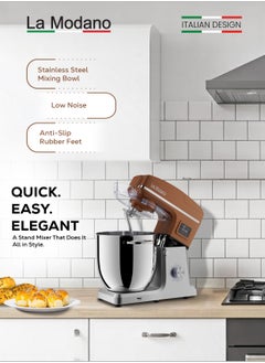 Stand Mixer with 12L Stainless Steel Mixing Bowl, 1100W Pure Copper Motor, LED Display with Timer, 6 Speeds Plus Pulse Function, Tilt-Head Design, Anti-Slip Feet, Coffee Color, Low Noise LMSM1200 - pzsku/Z3C4FB4E33ADBBEC03630Z/45/_/1728650539/1c197a83-ecda-48a4-b65d-aa490f4f4d48