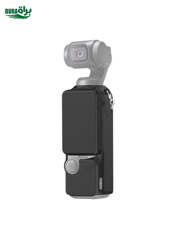 BURAQ For DJI OSMO Pocket 3 PULUZ  2 in 1 Silicone Cover Case Set with Strap (Black)  - Image 1