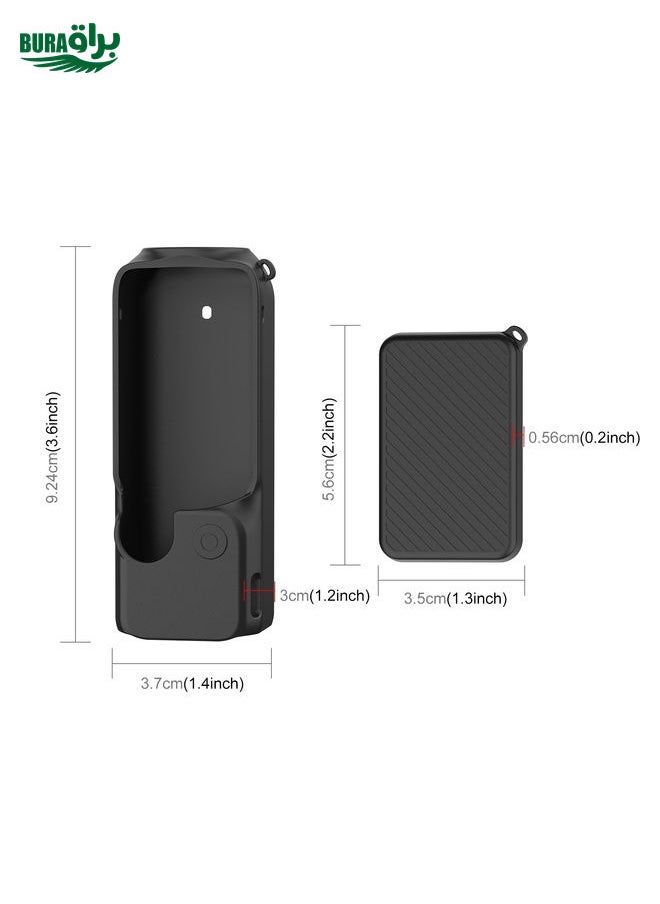 BURAQ For DJI OSMO Pocket 3 PULUZ  2 in 1 Silicone Cover Case Set with Strap (Black)  - Image 2
