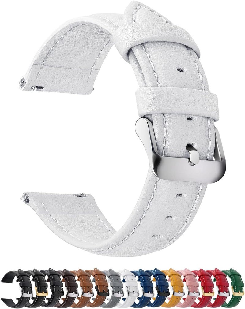 Fullmosa 20mm Watch Straps for Men Women Leather Replacement Bands Compatible with Samsung Galaxy Watch 4/5 40mm/44mm, Galaxy Watch 3 41mm, Garmin Vivoactive 3, Huawei Watch 2/Pro - Image 1