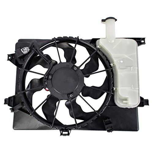 TRQ Radiator Cooling Fan Assembly Compatible with 2007-2010 Hyundai Elantra HY3115120 - Image 1