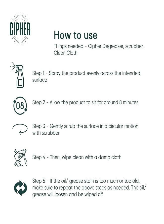 سايفر مزيل الشحوم متعدد الأغراض برائحة الحمضيات من سيفر للموقد والمدخنة وغرفة الصلاة وبلاط المطبخ الخلفي (500 مل) - Image 5