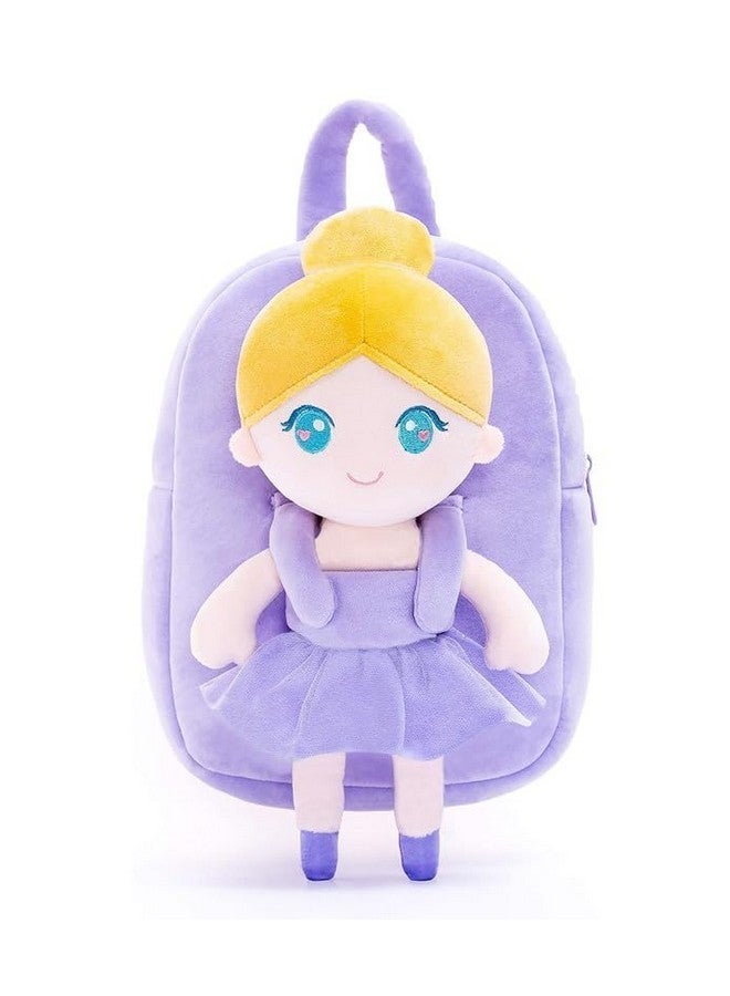 Frantic Kids Soft Cartoon Travelling School Bag Soft Plush 1 Compartment Backpacks Boys Girls Baby for 2 to 5 Years Baby/Boys/Girls Nursery, Preschool, Picnic(1_Purple_BallerinaDoll_2023_A) - Image 3
