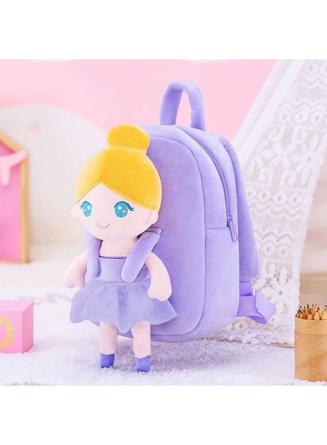 Frantic Kids Soft Cartoon Travelling School Bag Soft Plush 1 Compartment Backpacks Boys Girls Baby for 2 to 5 Years Baby/Boys/Girls Nursery, Preschool, Picnic(1_Purple_BallerinaDoll_2023_A) - Image 5