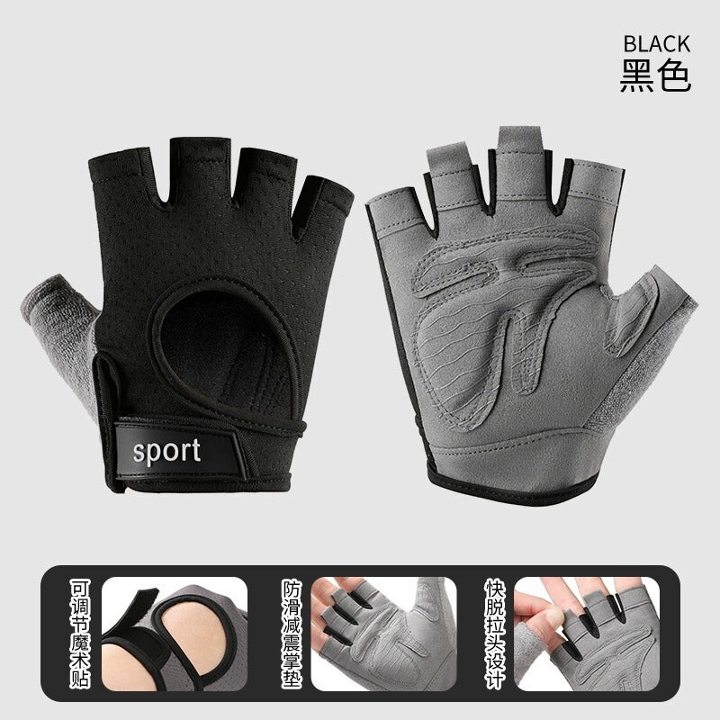 Sports Gloves With Air Cushion Anti Slip Wear Resistant Protection For Fitness Cycling And Outdoor Activities - Image 1