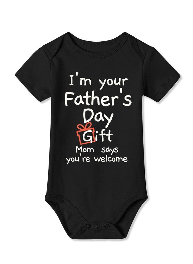 BesserBay Father's Day Infant Baby Bodysuit Daddys Day Newborn Suit Baby Body Shirt Black 6-9 Months - Image 1