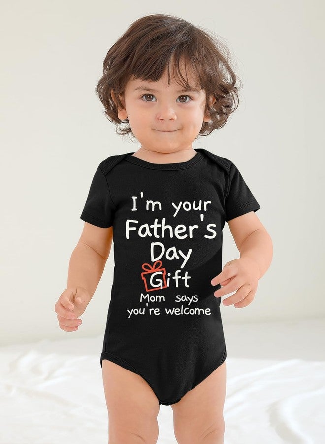 BesserBay Father's Day Infant Baby Bodysuit Daddys Day Newborn Suit Baby Body Shirt Black 6-9 Months - Image 3