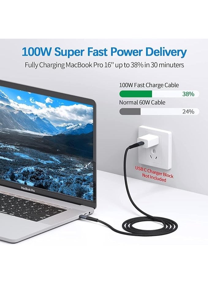 كابل AASHZ بطول 1 متر، بقوة 60 واط، مصنوع من النايلون المضفر، من نوع USB-C إلى USB-C 2.0، متوافق مع أجهزة iPhone 16/16 Plus/16 Pro/16 Pro Max، وiPad Pro/Air، وMacBook Pro/Air، وGalaxy S24 S23 Ultra، وHuawei P60، وXiaomi، وغيرها. - Image 4