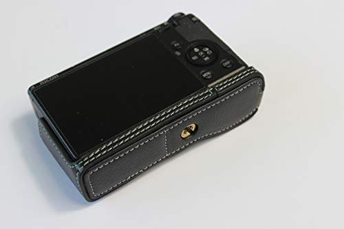 BolinUS Ricoh GR III Case, BolinUS Handmade Genuine Real Leather Half Camera Case Bag Cover for Ricoh GR III Bottom Opening Version + Hand Strap (Black) - Image 5