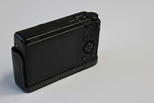 BolinUS Ricoh GR III Case, BolinUS Handmade Genuine Real Leather Half Camera Case Bag Cover for Ricoh GR III Bottom Opening Version + Hand Strap (Black) - Image 4
