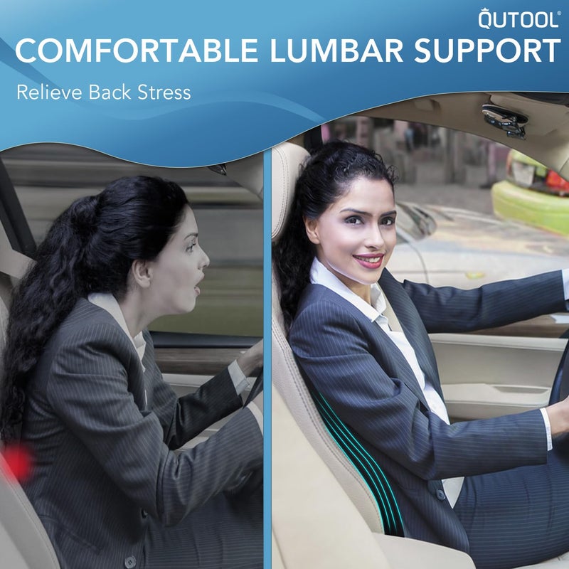QUTOOL Lumbar Support Pillow for Car, Truck Accessories Travel Essentials, Memory Foam Back Cushion for Driving Seat, Back Pain Relief,Washable Cover, Lower Back Support Fits Most Cars(Black) - Image 5