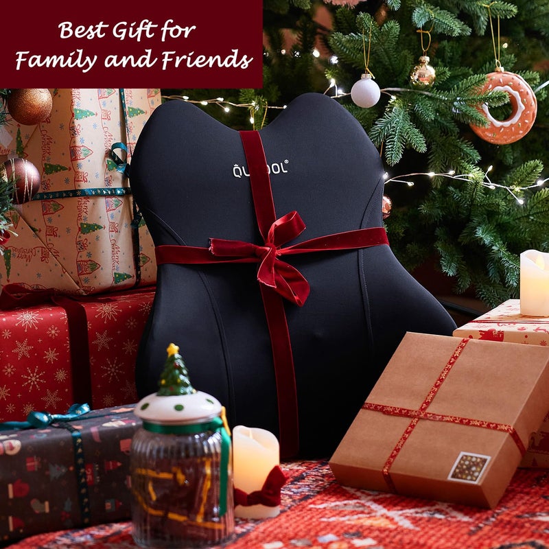 QUTOOL Lumbar Support Pillow for Car, Truck Accessories Travel Essentials, Memory Foam Back Cushion for Driving Seat, Back Pain Relief,Washable Cover, Lower Back Support Fits Most Cars(Black) - Image 2